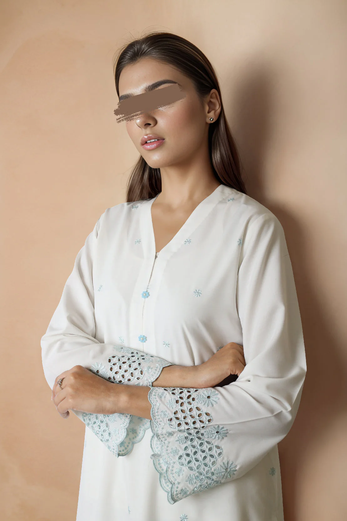 Solid Embroidered Wash N Wear Stitched 2 Piece (Shirt/Trouser) - Image 3