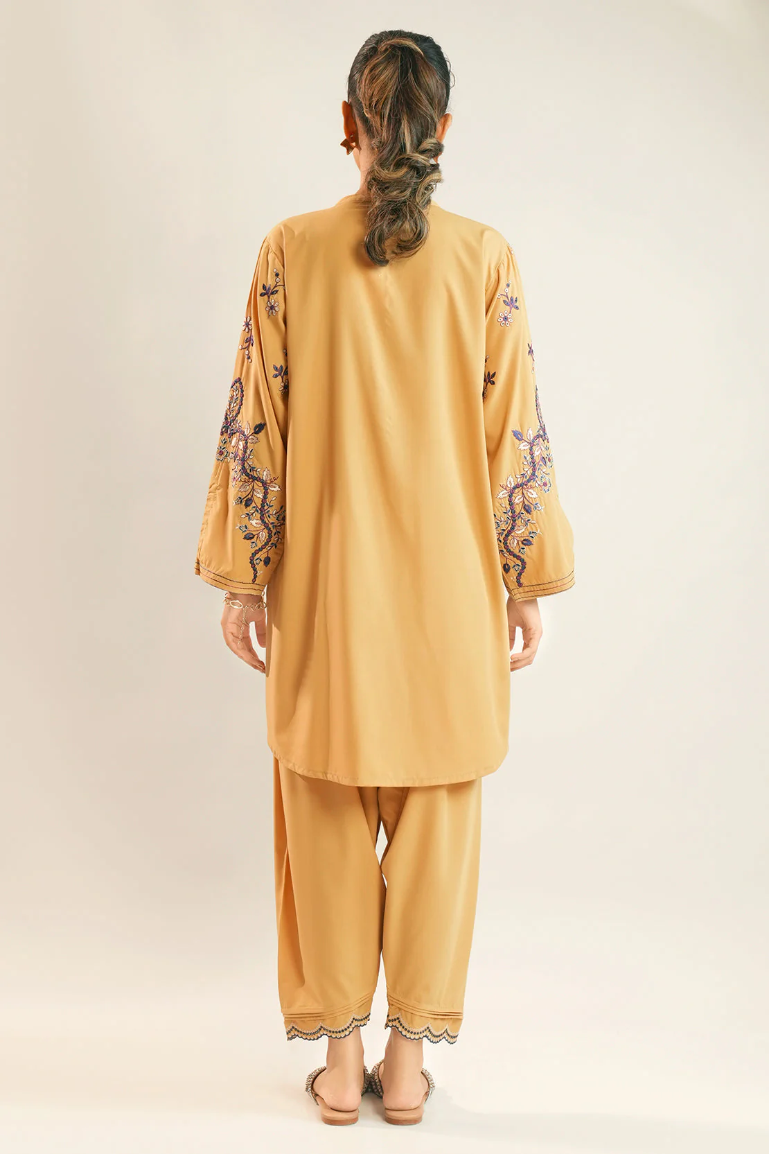 Solid Embroidered Wash n Wear Stitched 2 Piece (Shirt/Trouser) - Image 3