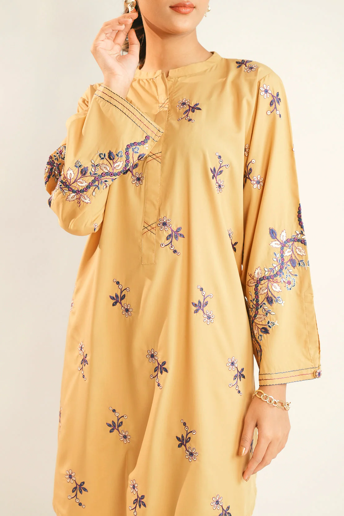 Solid Embroidered Wash n Wear Stitched 2 Piece (Shirt/Trouser) - Image 4