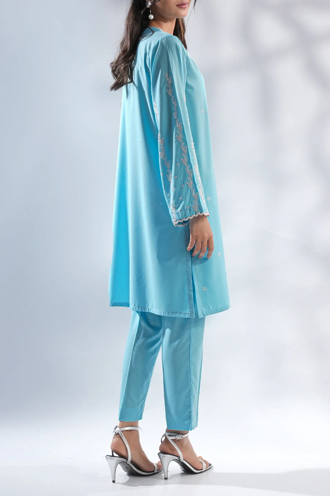 Solid Embroidered Wash n Wear Stitched 2 Piece (Shirt/Trouser) - Image 2