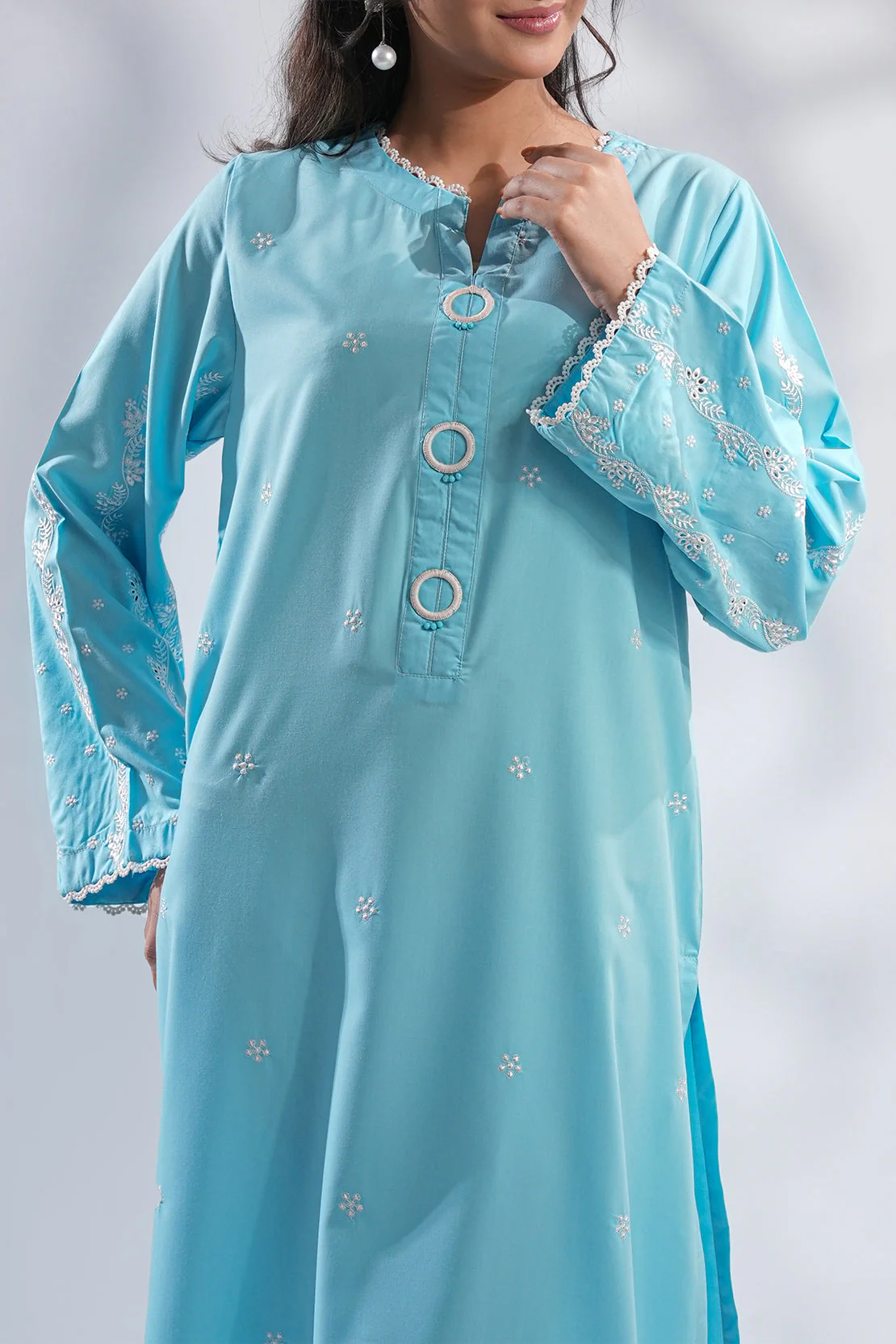 Solid Embroidered Wash n Wear Stitched 2 Piece (Shirt/Trouser) - Image 6