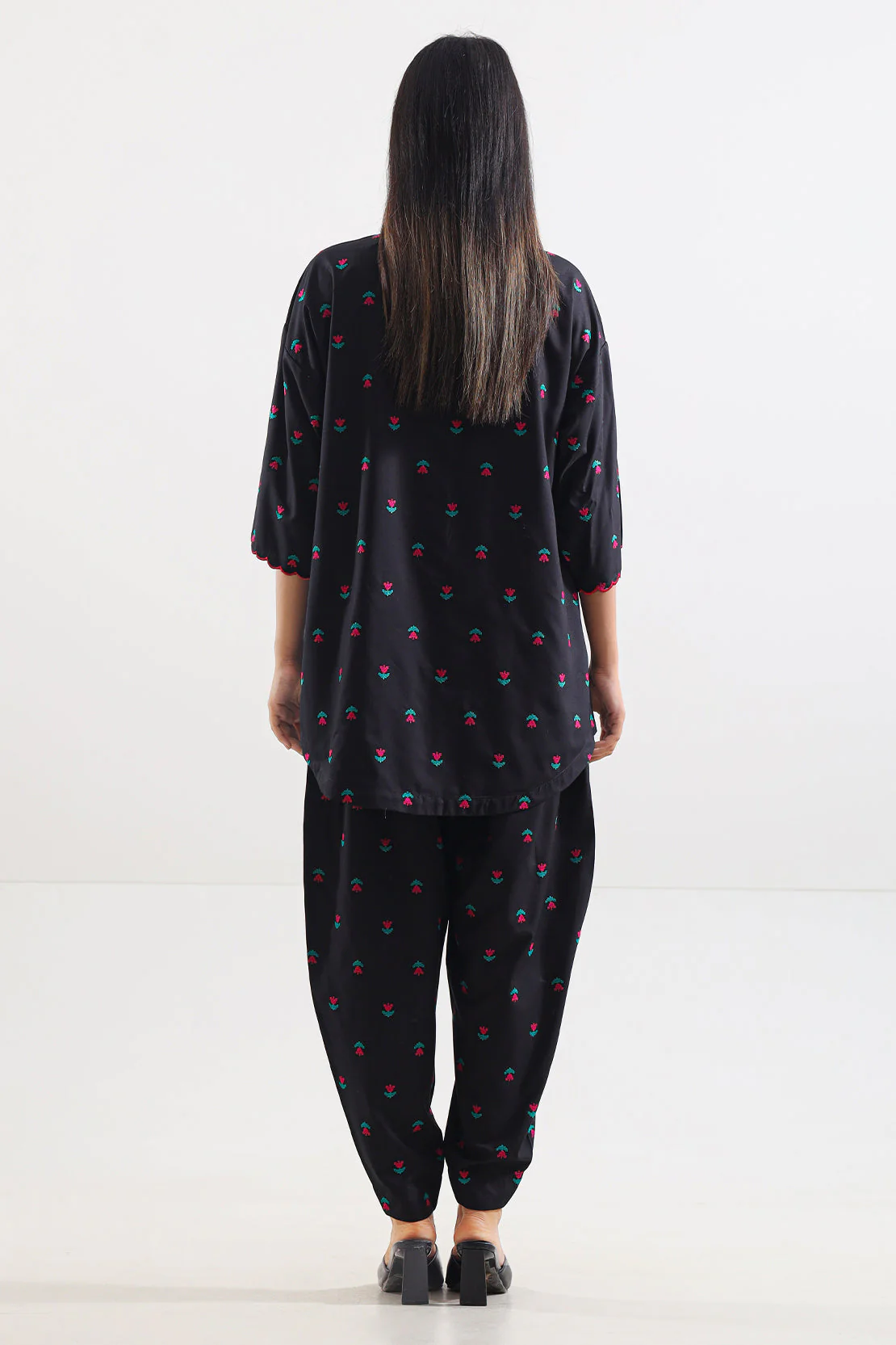 Solid Embroidered Wash n Wear Stitched 2 Piece (Shirt/Trouser) - Image 2