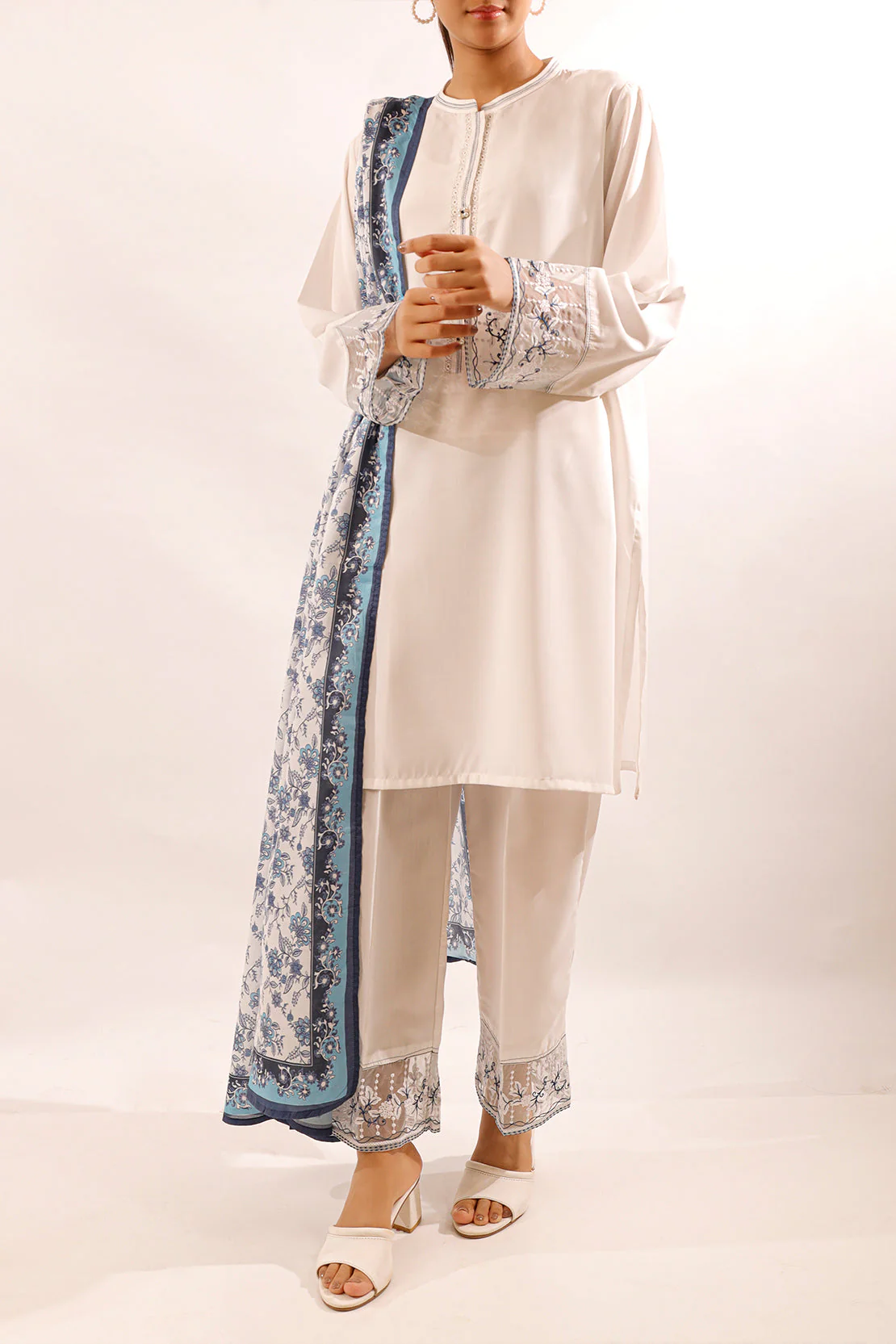 Solid Embroidered Wash n Wear Stitched 2 Piece (Shirt/Trouser)