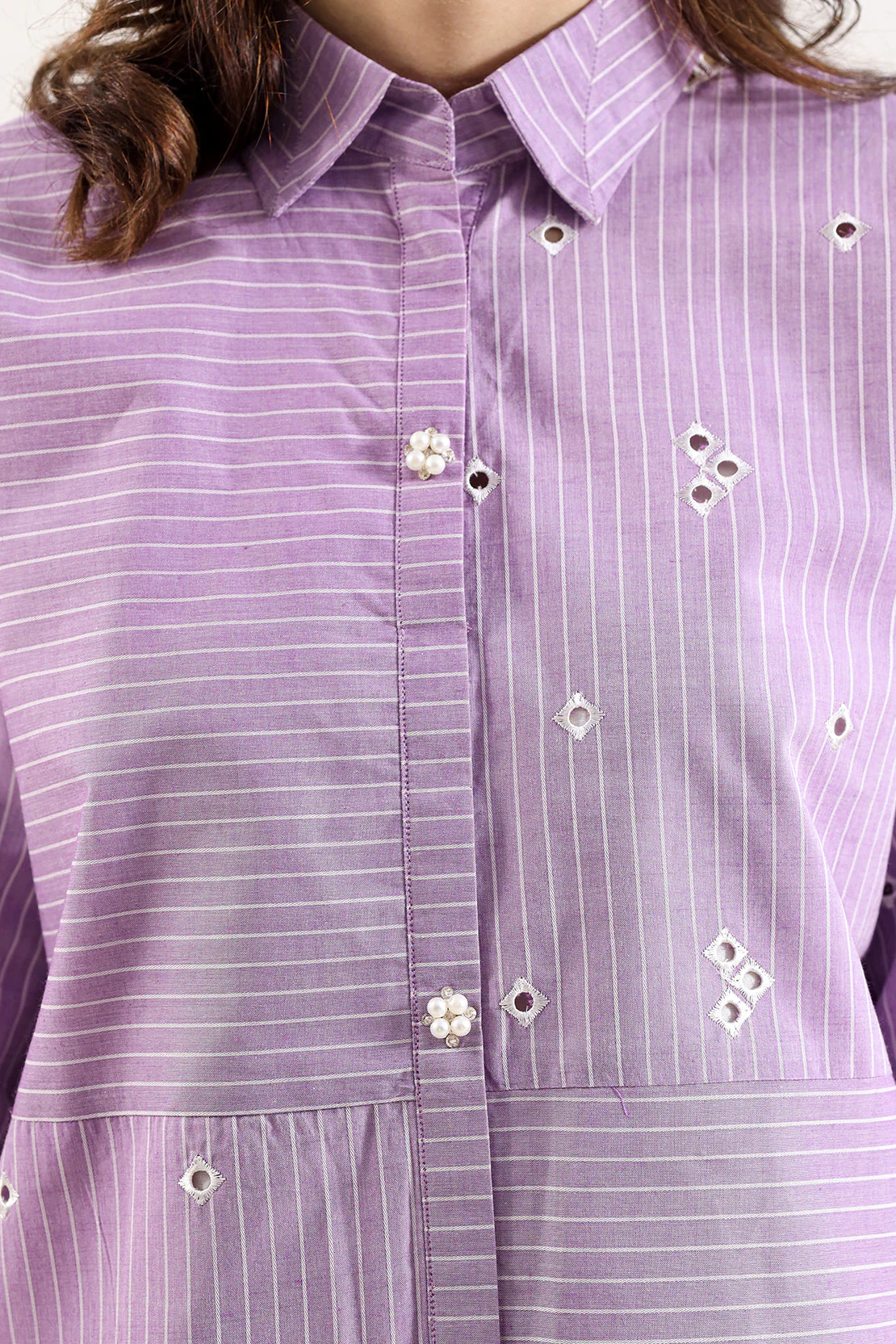 Solid Embroidered Yarn Dyed Stitched 2 Piece (Shirt/Trouser) - Image 5