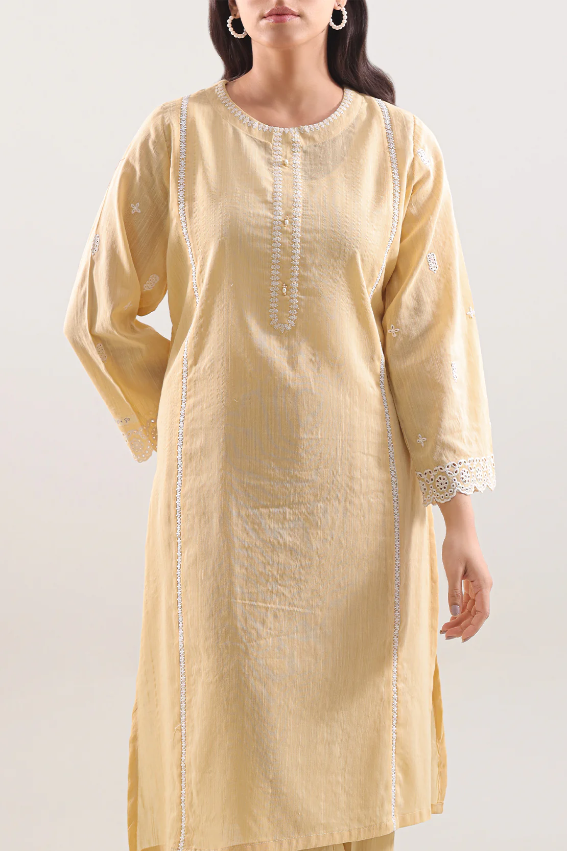 Solid Embroidered Zari Filament Stitched 2 Piece (Shirt/Trouser) - Image 3