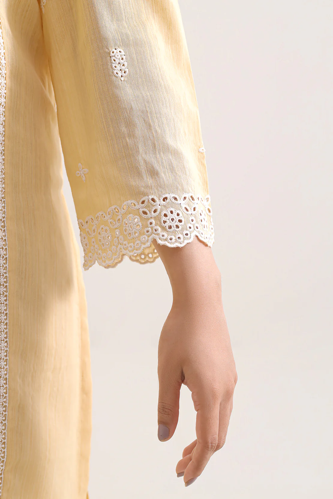 Solid Embroidered Zari Filament Stitched 2 Piece (Shirt/Trouser) - Image 5