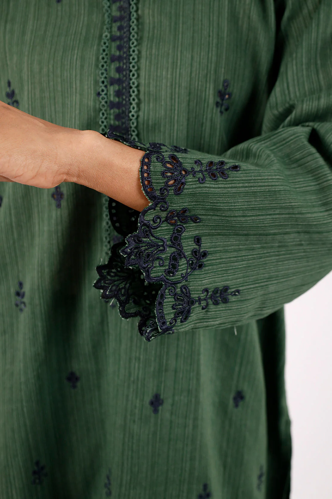 Solid Embroidered Zari Filament Stitched 2 Piece (Shirt/Trouser) - Image 5