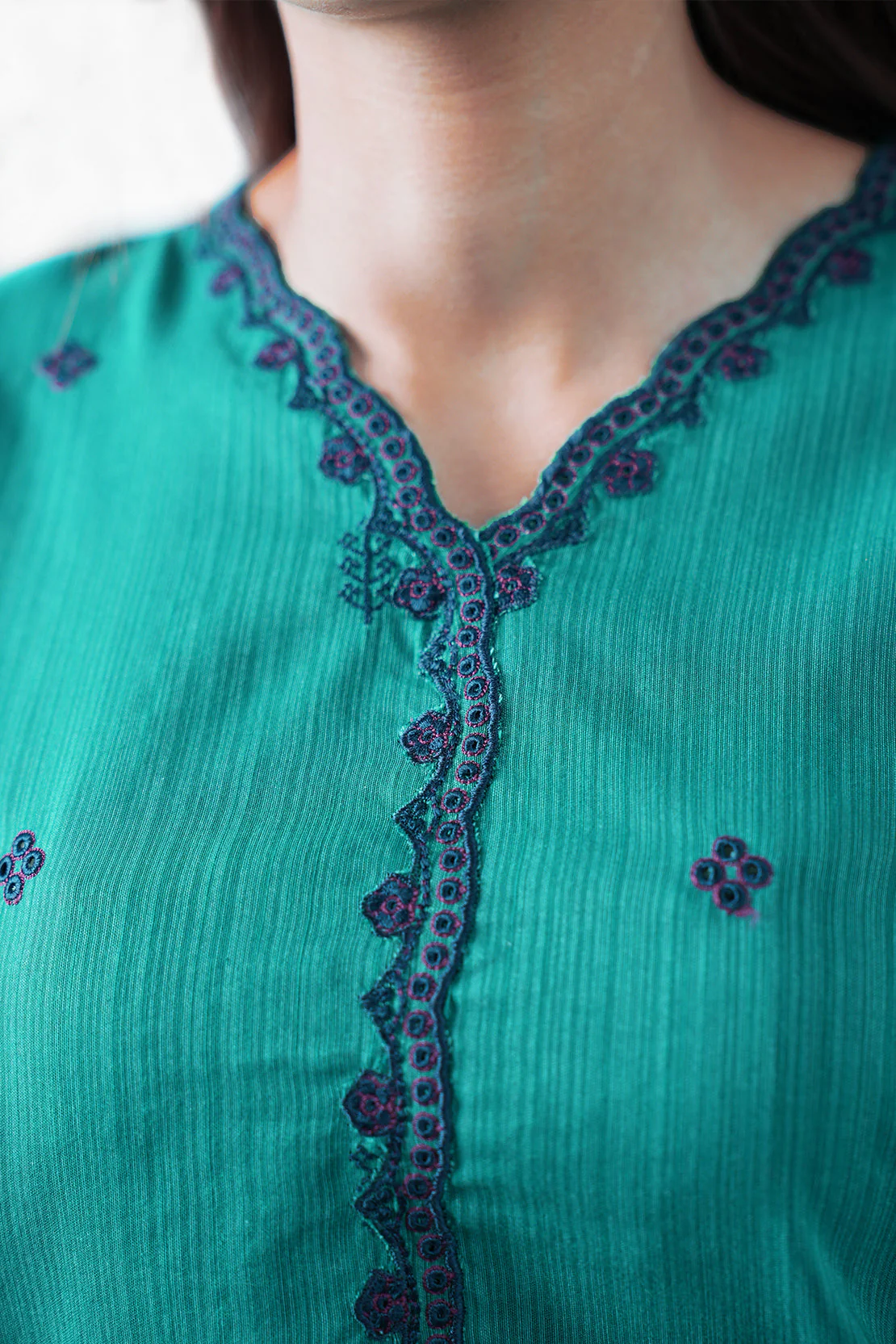 Solid Embroidered Zari Filament Stitched 2 Piece (Shirt/Trouser) - Image 5