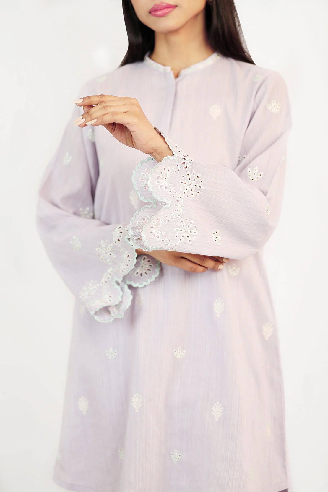 Solid Embroidered Zari Filament Stitched 2 Piece (Shirt/Trouser)