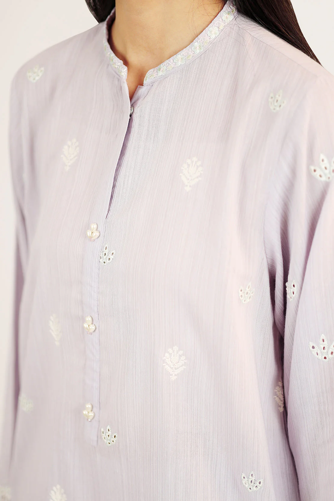 Solid Embroidered Zari Filament Stitched 2 Piece (Shirt/Trouser) - Image 5