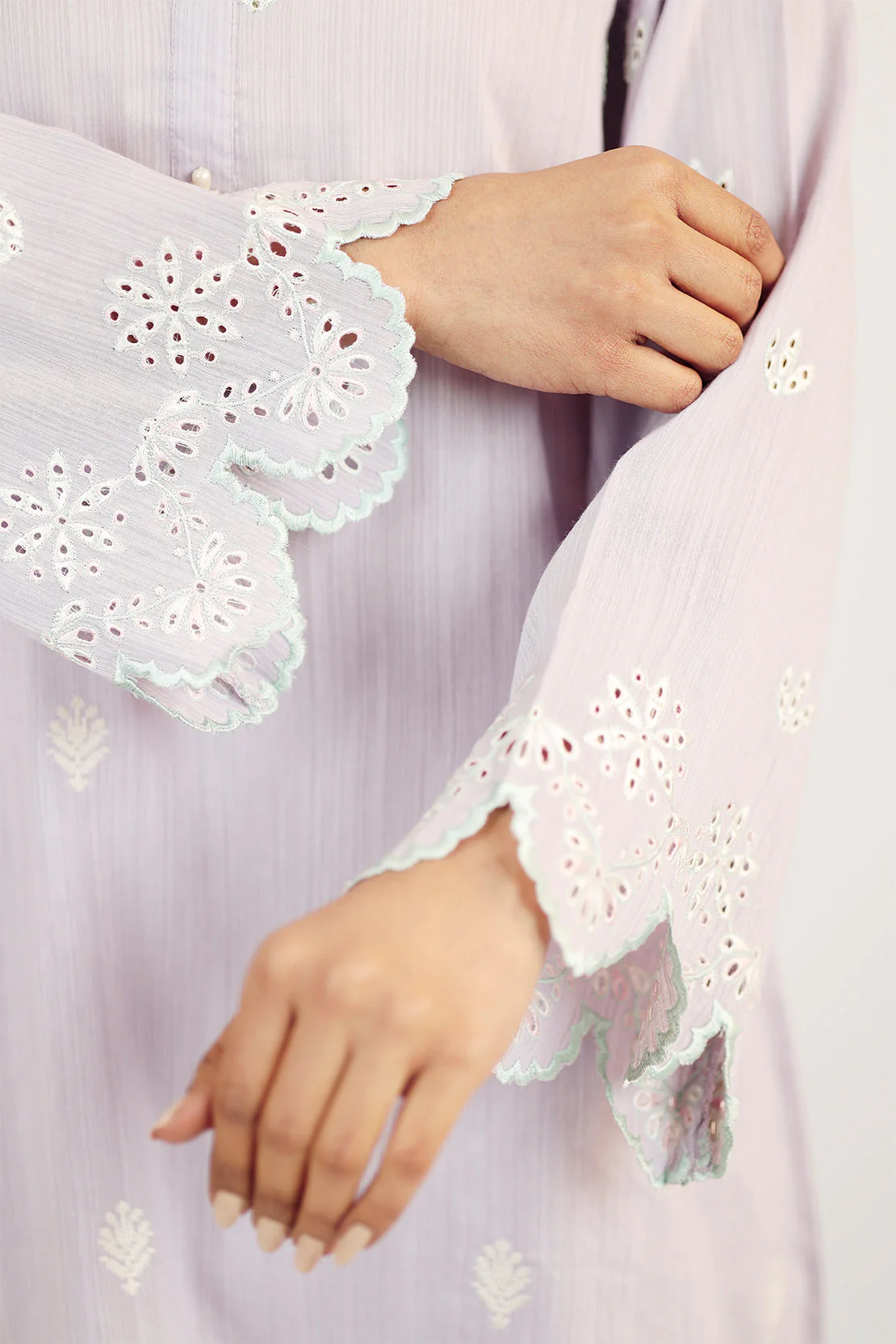 Solid Embroidered Zari Filament Stitched 2 Piece (Shirt/Trouser) - Image 6