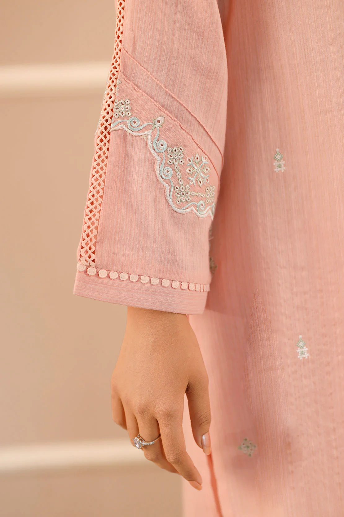 Solid Embroidered Zari Filament Stitched 2 Piece (Shirt/Trouser) - Image 8