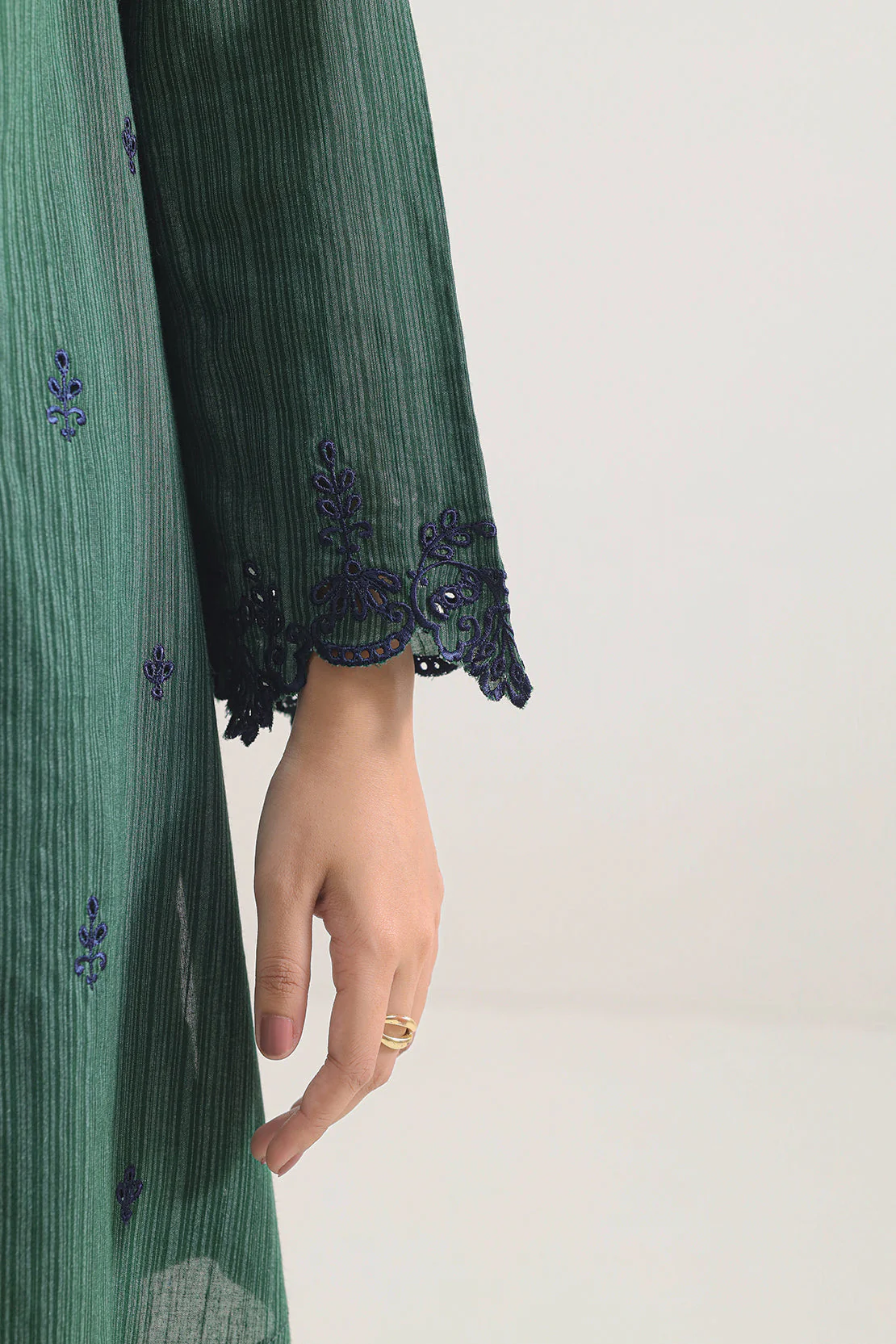 Solid Embroidered Zari Silk Touch Stitched 2 Piece (Shirt/Trouser) - Image 4