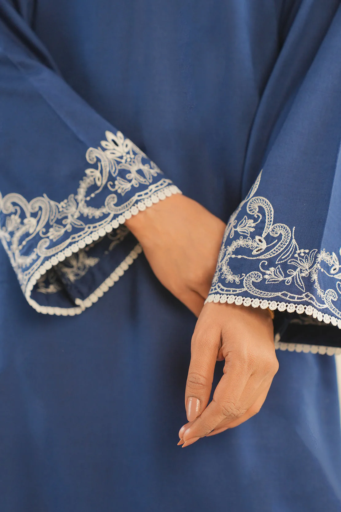 Solid Embroidered Zari Stript Stitched 2 Piece (Shirt/Trouser) - Image 5