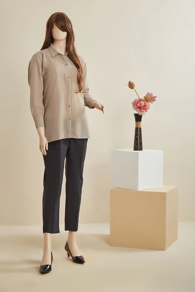 Solid Georgette Stitched Shirt