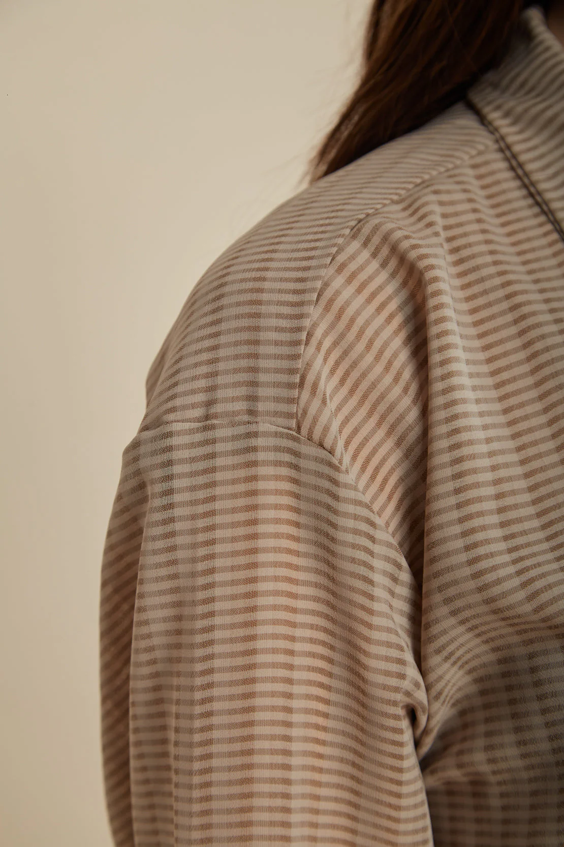 Solid Georgette Stitched Shirt - Image 4