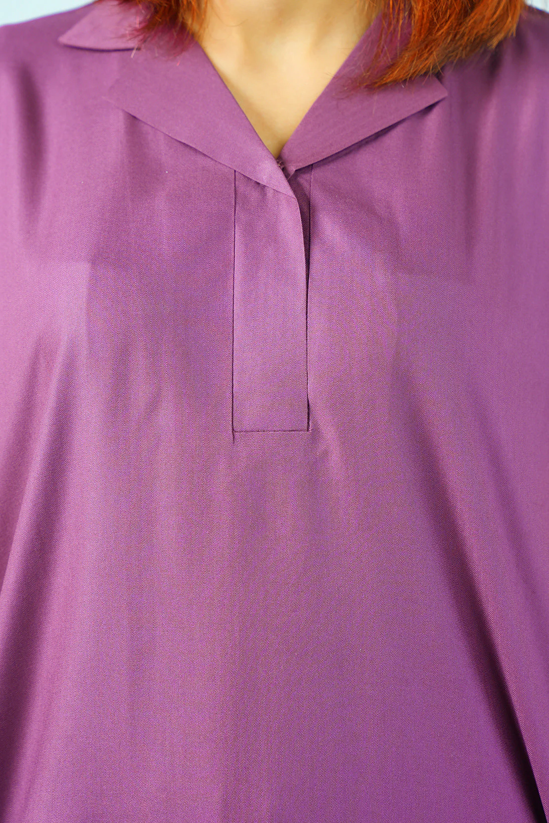 Solid Herringbone Stitched 2 Piece Shirt/Trouser - Image 8