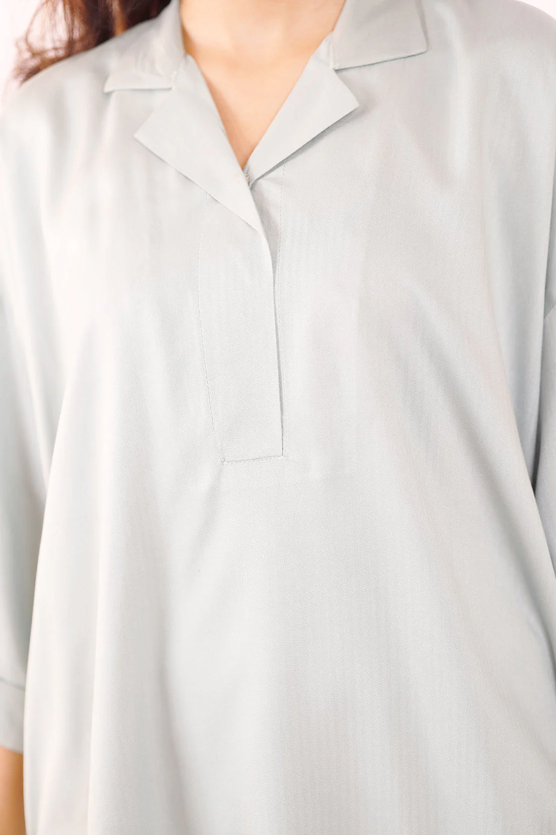 Solid Herringbone Stitched Shirt - Image 5