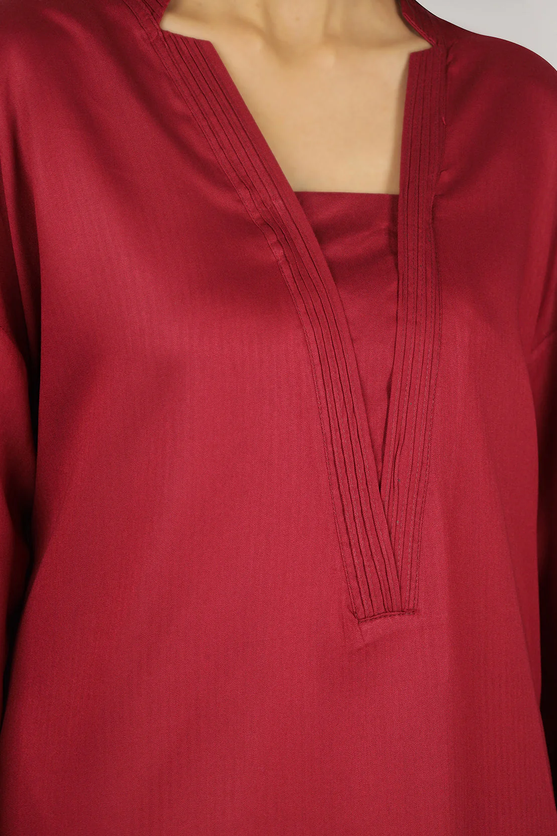 Solid Herringbone Stitched Shirt/Trouser 2 Piece - Image 4