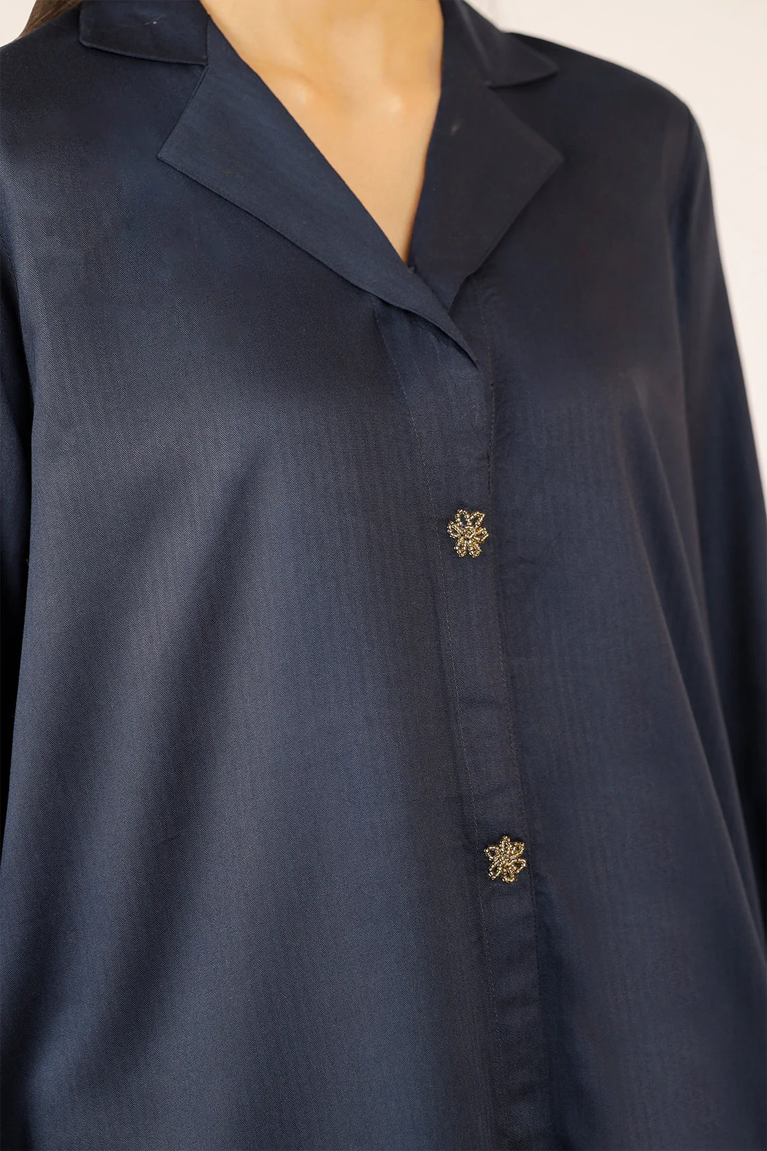 Solid Herringbone Stitched Shirt/Trouser 2 Piece - Image 6