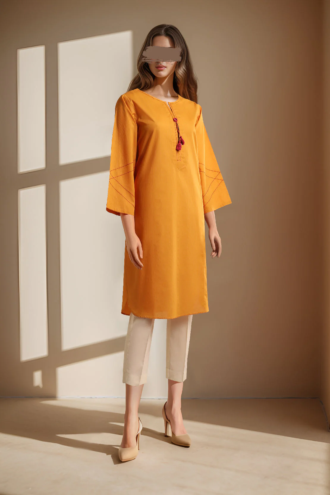 Solid Jacquard Cotton Stitched Shirt