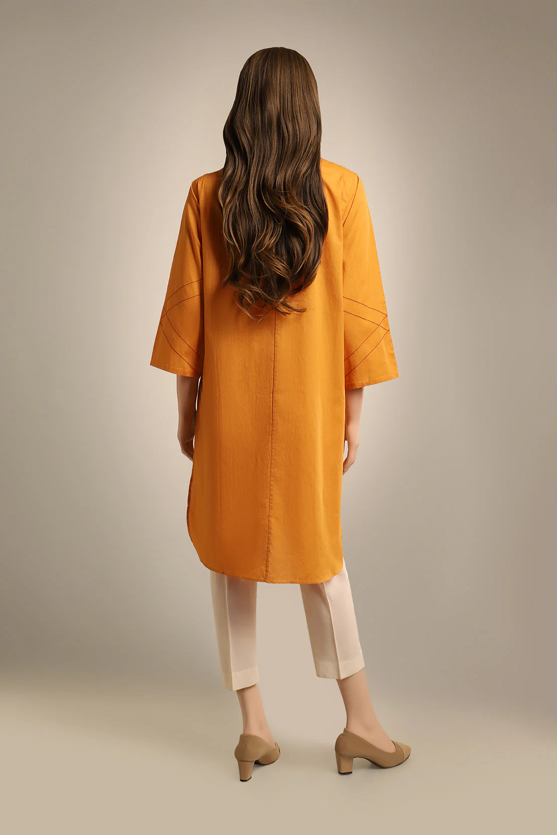 Solid Jacquard Cotton Stitched Shirt - Image 2