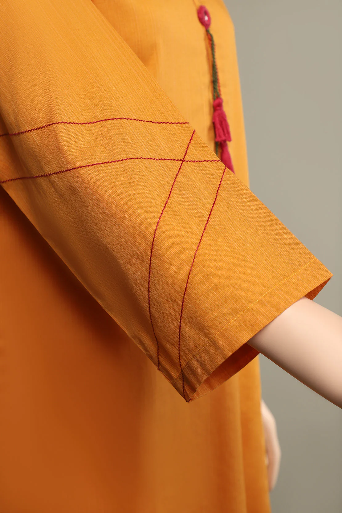 Solid Jacquard Cotton Stitched Shirt - Image 4
