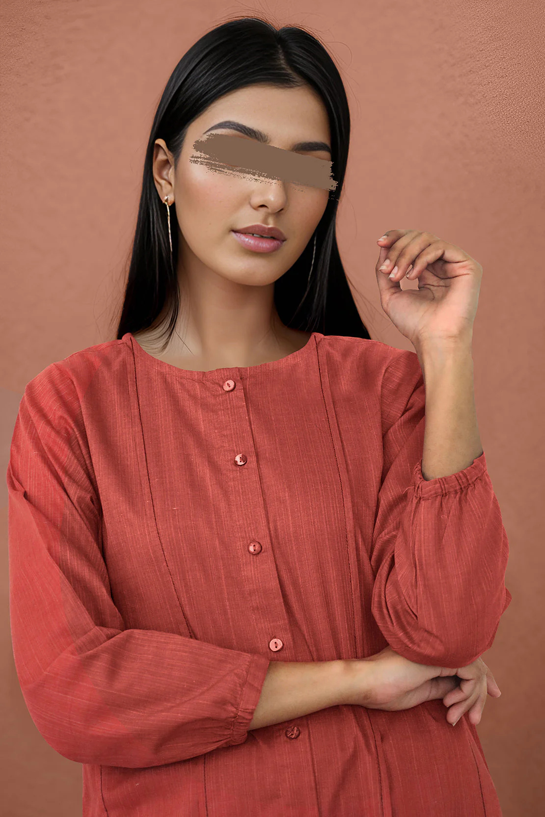 Solid Jacquard Cotton Stitched Shirt - Image 2