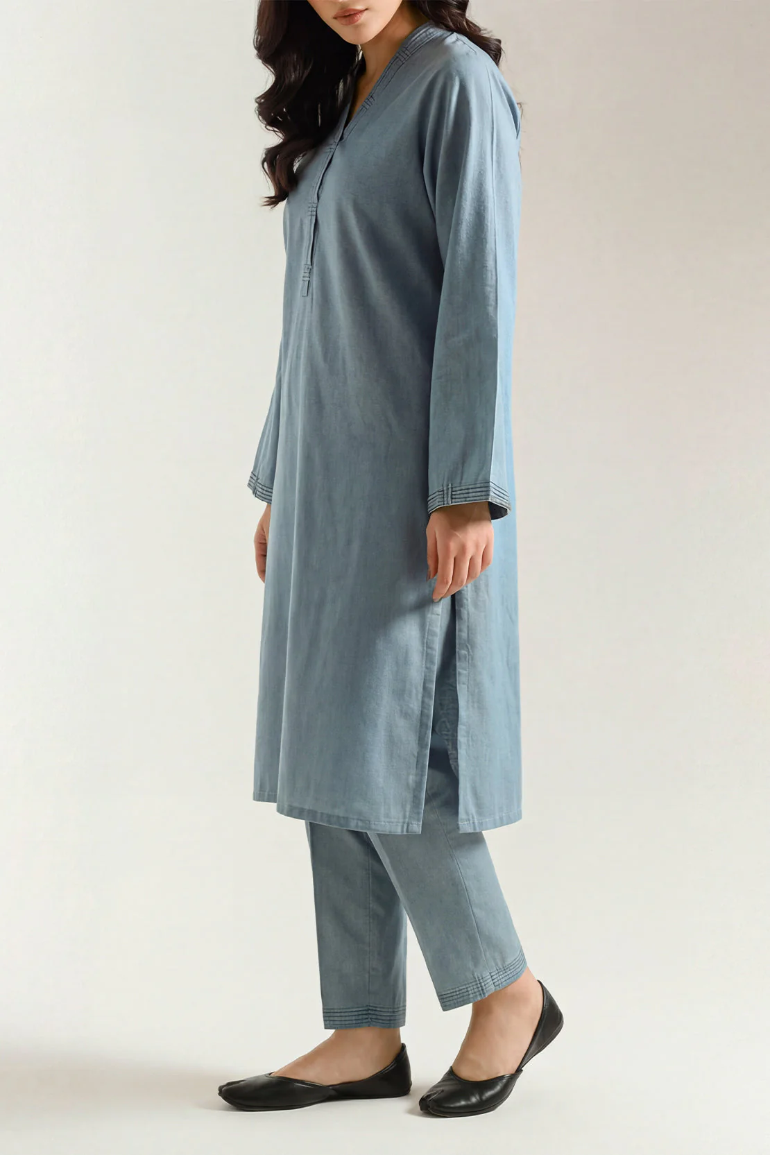 Solid Karandi Stitched Shirt