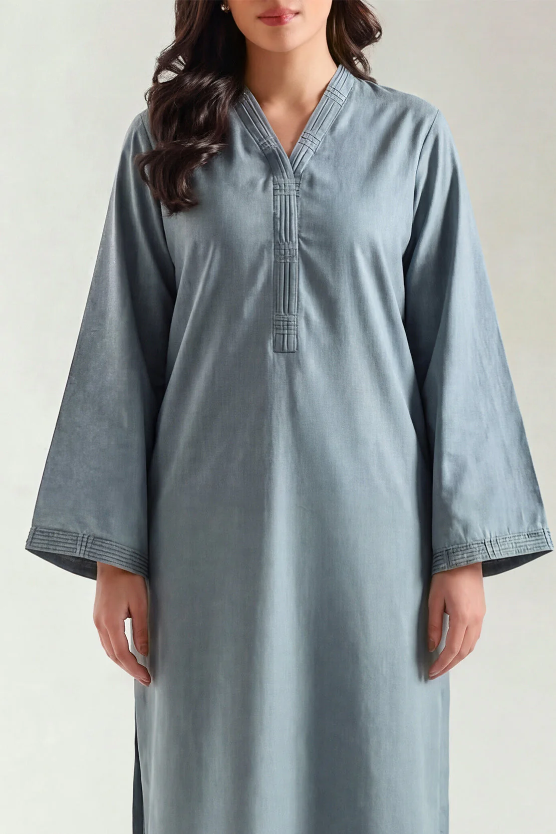 Solid Karandi Stitched Shirt - Image 2