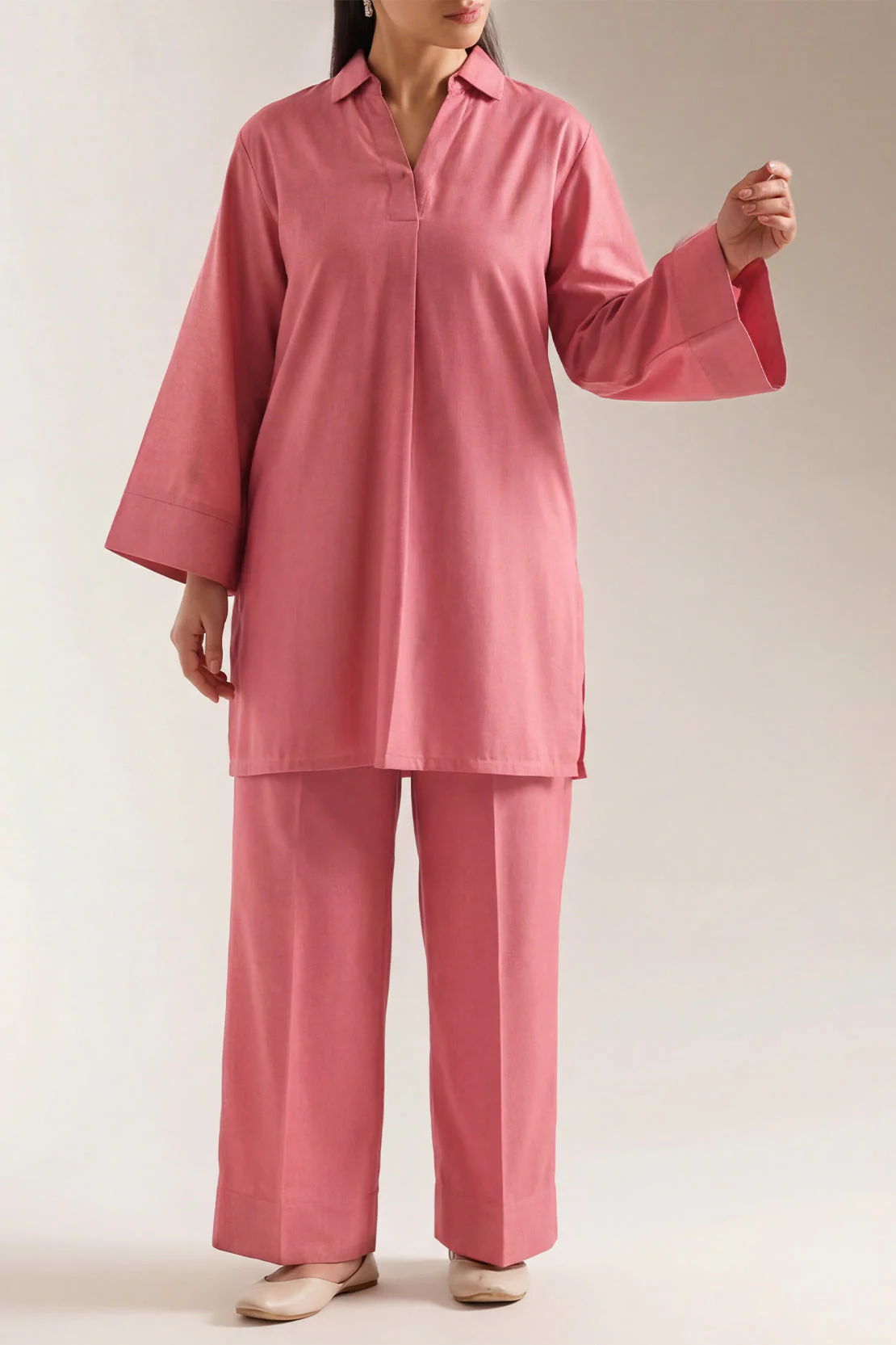 Solid Karandi Stitched Shirt