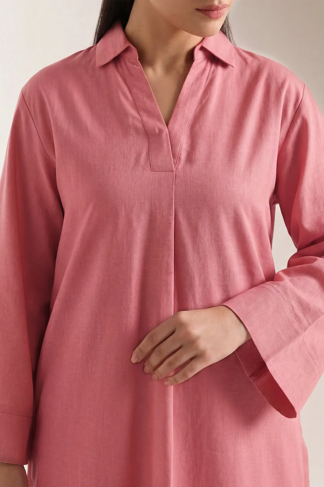 Solid Karandi Stitched Shirt - Image 3
