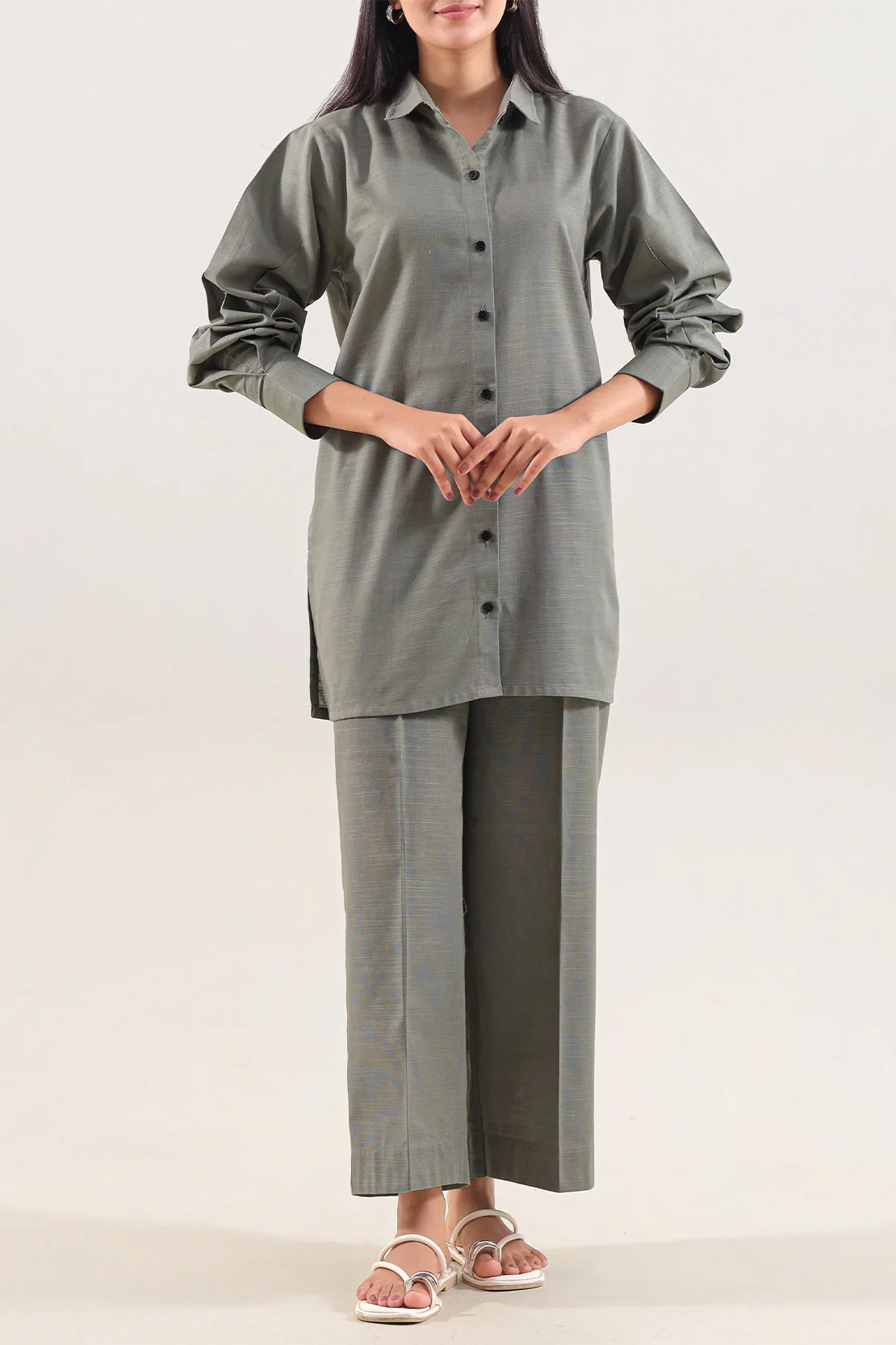 Solid Khaddar Stitched 2 Piece (Shirt/Trouser)