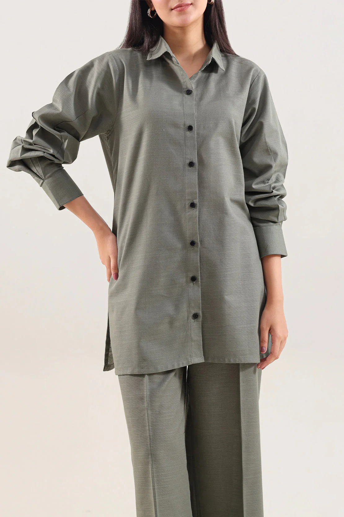 Solid Khaddar Stitched 2 Piece (Shirt/Trouser) - Image 2