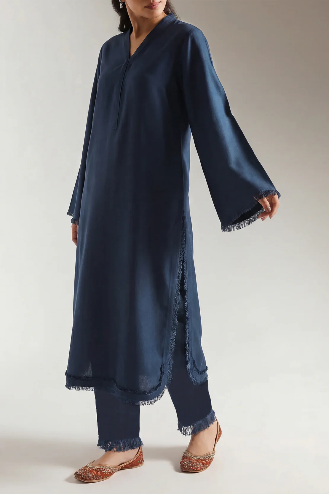 Solid Khaddar Stitched Shirt