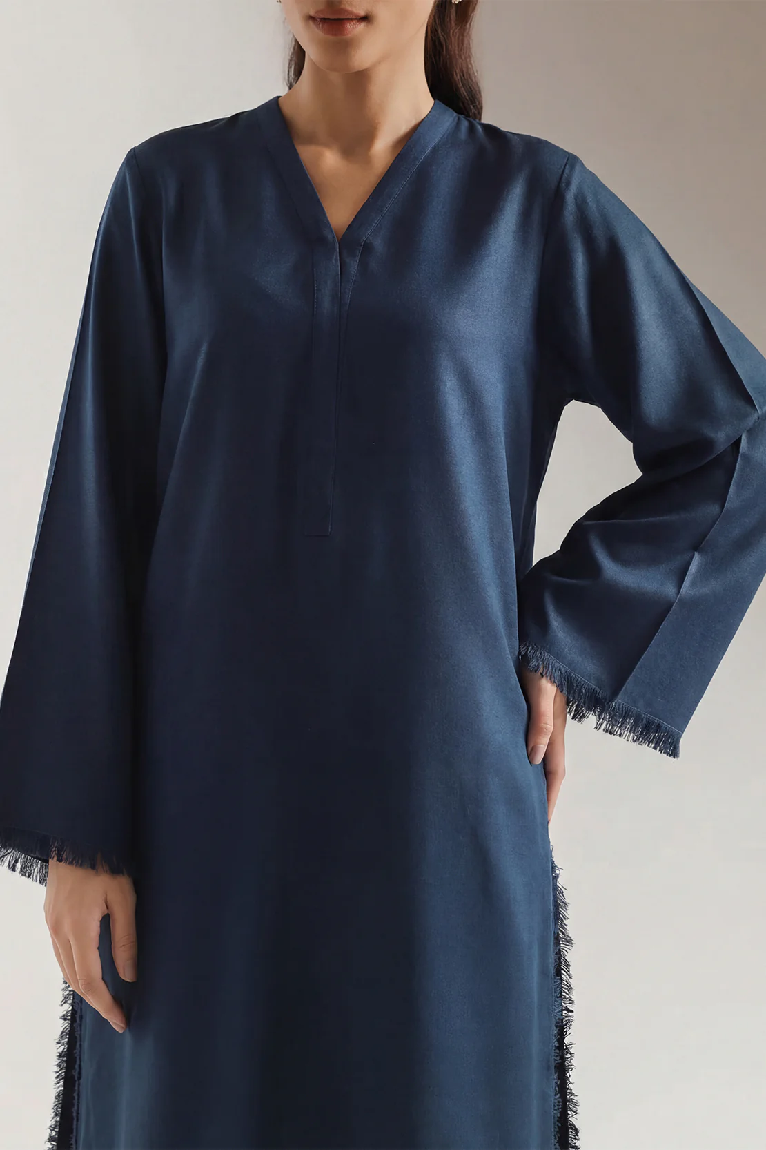 Solid Khaddar Stitched Shirt - Image 2