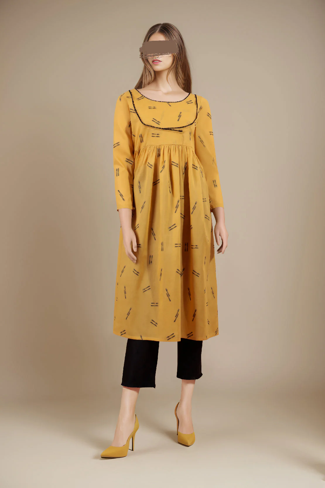 Solid Lawn Jacquard Stitched Shirt