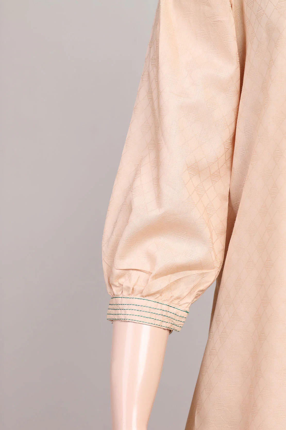 Solid Lawn Jacquard Stitched Shirt - Image 5