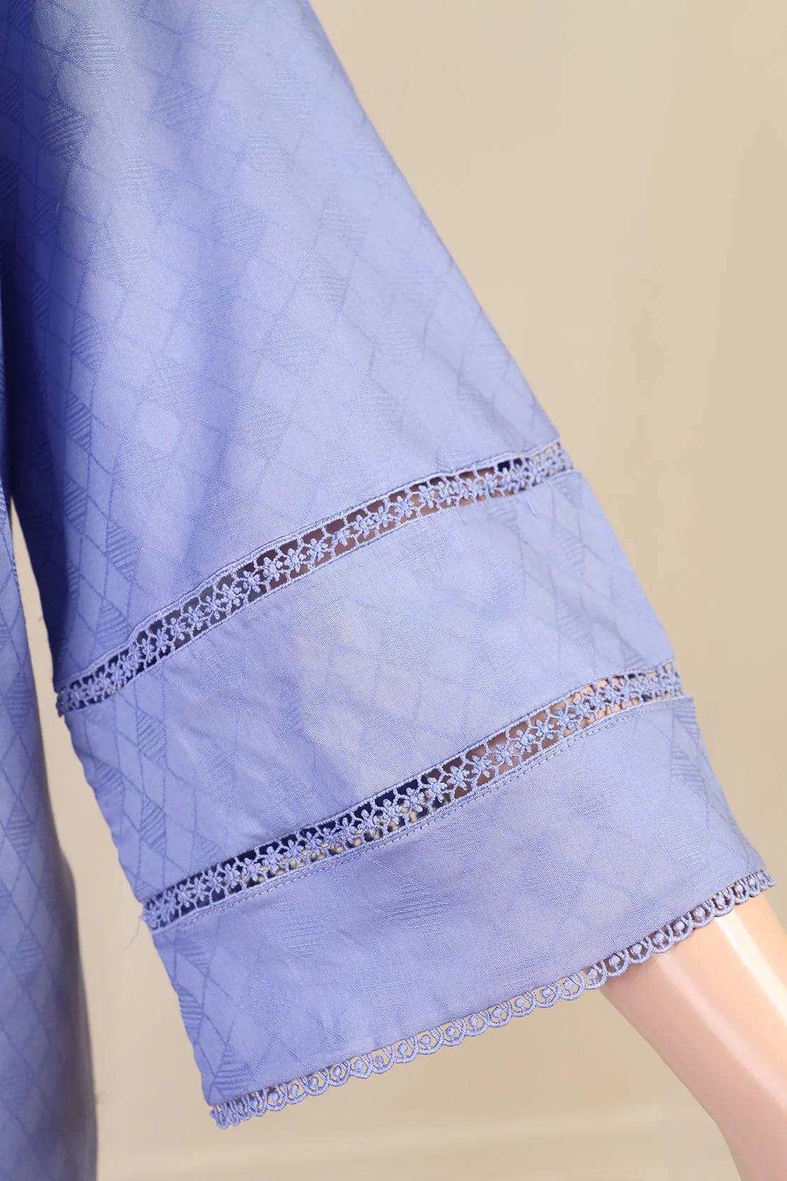 Solid Lawn Jacquard Stitched Shirt - Image 4