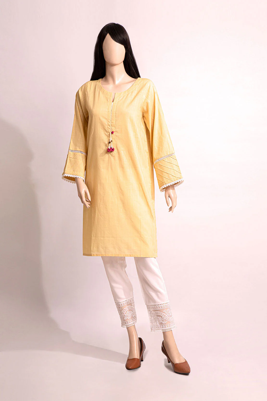 Solid Lawn Stitched Shirt