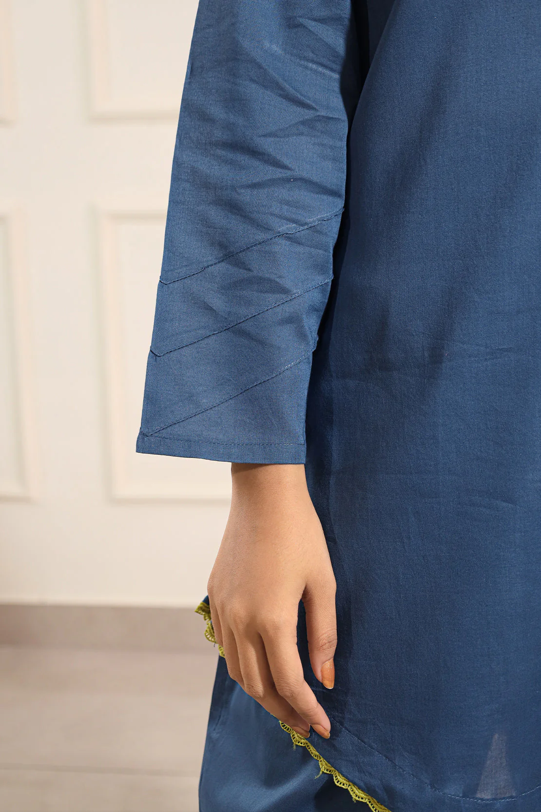 Solid Lawn Stitched Shirt - Image 5