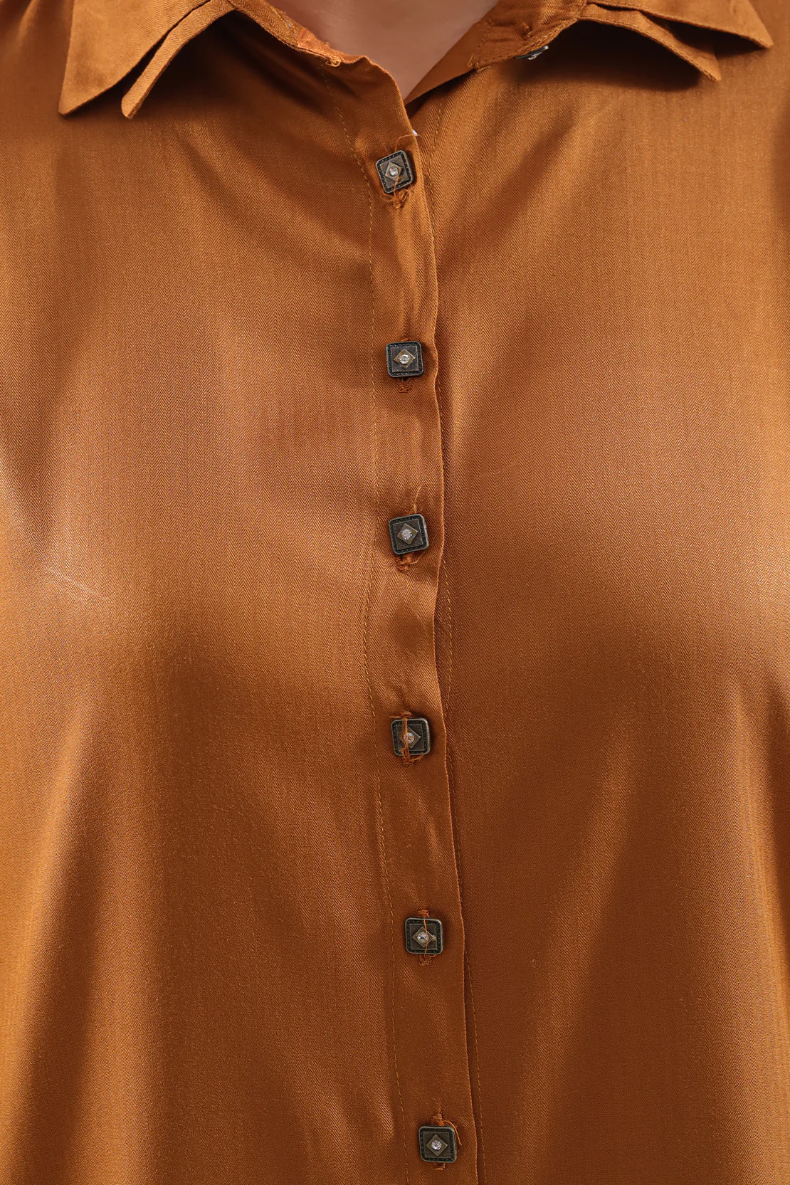 Solid Pashmina Stitched Shirt - Image 3