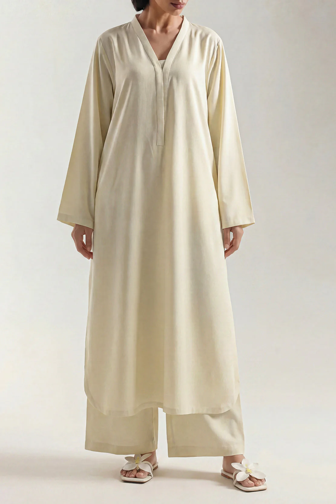 Solid Poly Crepe Stitched 2 Piece (Shirt/Trouser)