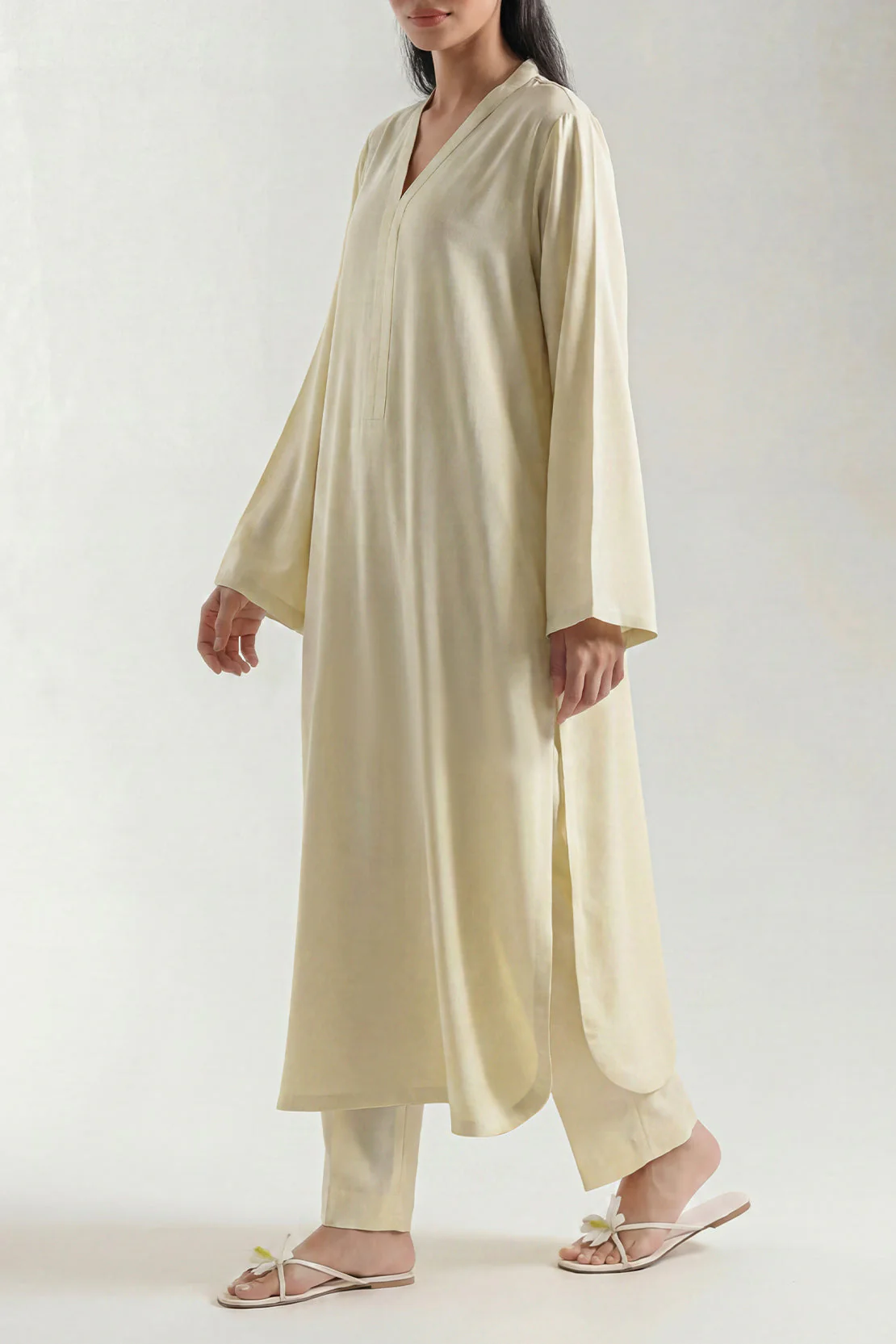 Solid Poly Crepe Stitched 2 Piece (Shirt/Trouser) - Image 2