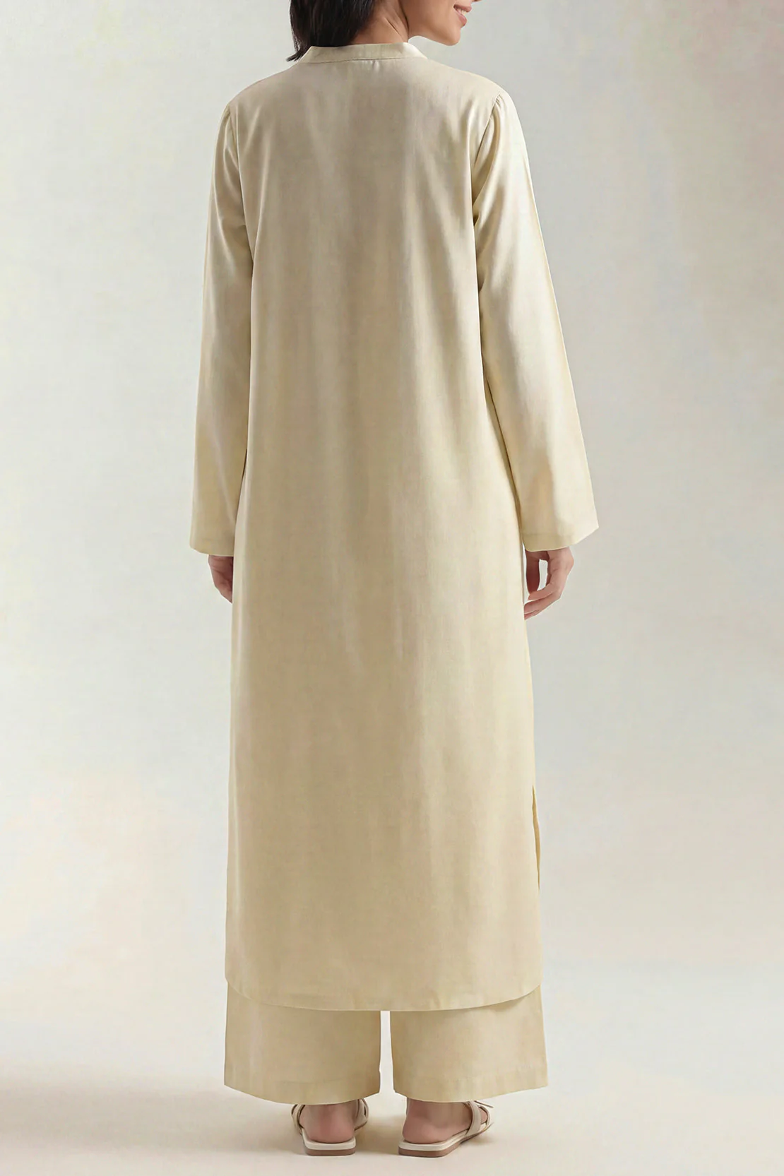 Solid Poly Crepe Stitched 2 Piece (Shirt/Trouser) - Image 3