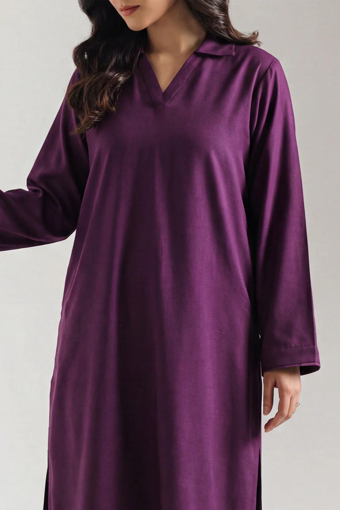 Solid Poly Crepe Stitched 2 Piece (Shirt/Trouser) - Image 2