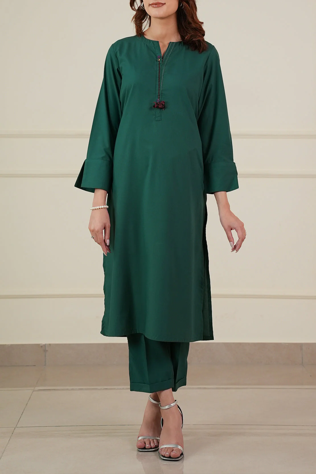 Solid Polyester Stitched 2 Piece (Shirt/Trouser) - Image 2