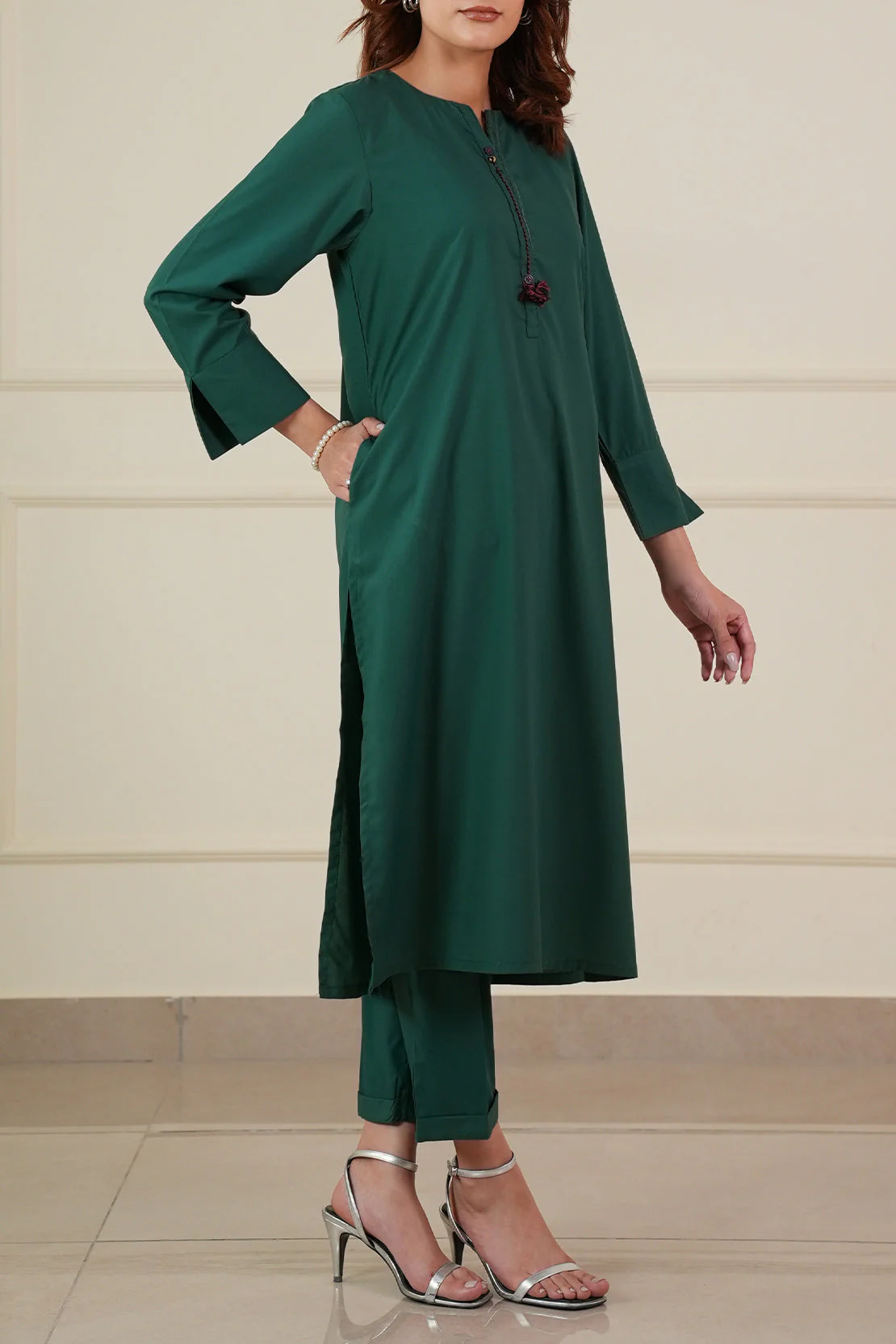 Solid Polyester Stitched 2 Piece (Shirt/Trouser) - Image 3