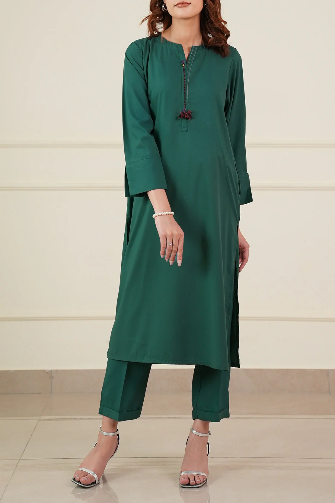 Solid Polyester Stitched 2 Piece (Shirt/Trouser) - Image 4