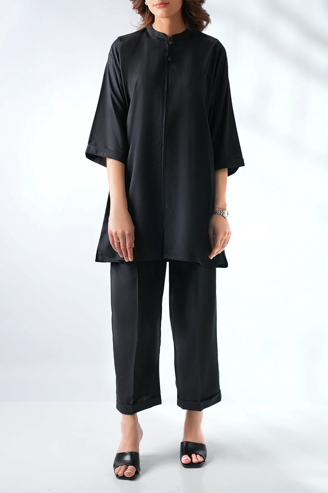 Solid Polyester Stitched 2 Piece (Shirt/Trouser) - Image 2